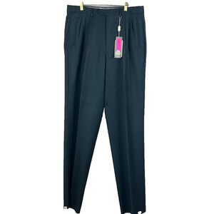 Zanetti Trabaldo Dress Pants Mens Green 36 Extra Fine Merino Wool Made In Italy